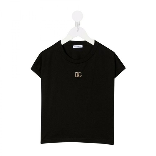 Dolce & Gabbana, Crystal-embellished T-shirt Czarny, female, 637.00PLN