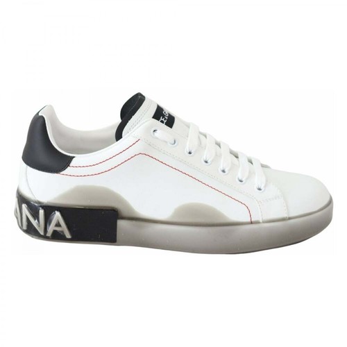 Dolce & Gabbana, Leather Low Tops Sneakers Biały, male, 2260.00PLN