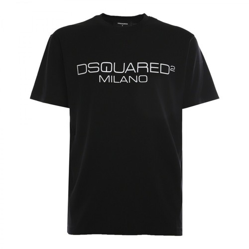 Dsquared2, Milano Logo-Print T-shirt Czarny, male, 602.00PLN