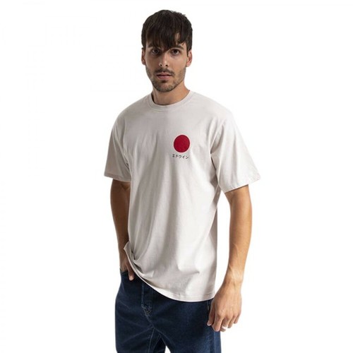 Edwin, Koszulka męska Japanese Sun Ts I025020 0N367 Beżowy, male, 182.85PLN