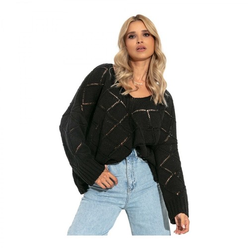 Fobya, Ażurowy sweter Czarny, female, 160.00PLN