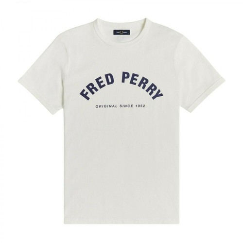 Fred Perry, T-Shirt M1654 con logo ad arco Biały, male, 340.43PLN