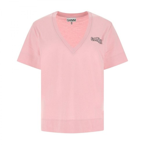 Ganni, T-Shirt Różowy, female, 348.00PLN