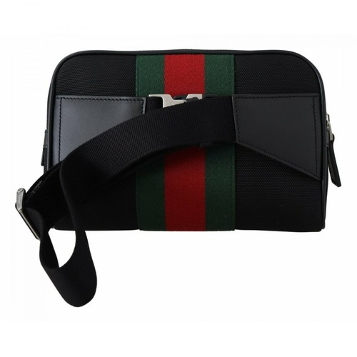 Gucci, Nylon Web Waist Belt Bag Czarny, male, 4892.72PLN