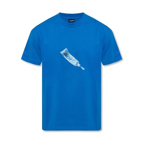 Jacquemus, Printed T-shirt Niebieski, male, 684.00PLN