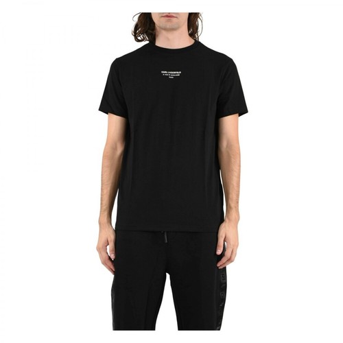 Karl Lagerfeld, T-shirt con logo Czarny, unisex, 301.84PLN
