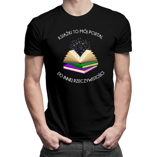 Książki to mój portal - męska koszulka z nadrukiem 69.00PLN