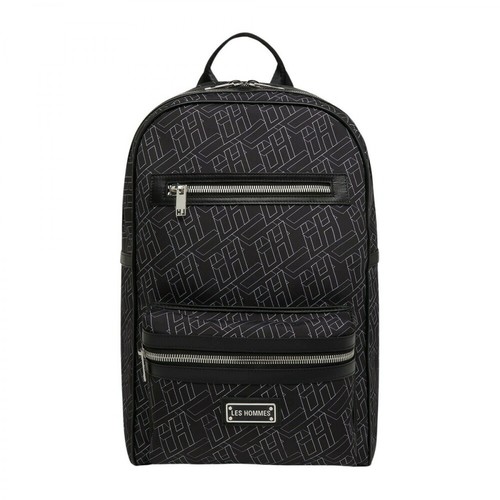 Les Hommes, Leather Backpack Czarny, male, 2185.53PLN