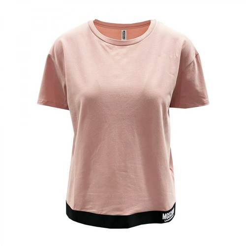 Moschino, Logo T-Shirt Różowy, female, 329.53PLN