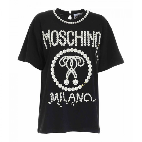 Moschino, pearls t-shirt Czarny, female, 1311.00PLN
