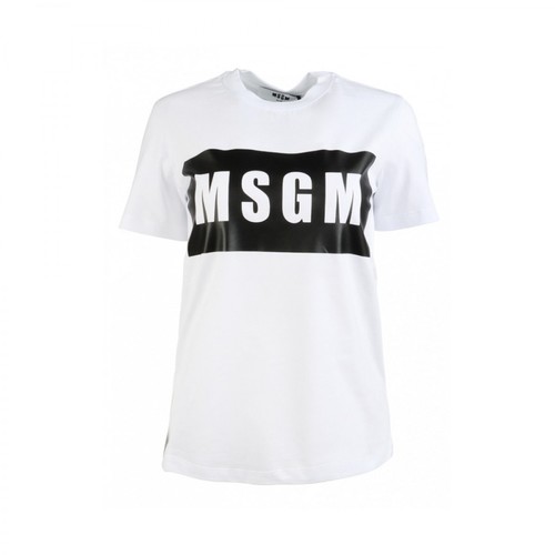 Msgm, Logo T-shirt Biały, male, 487.00PLN
