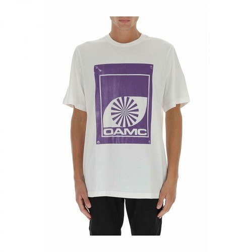 Oamc, Logo-print T-shirt Biały, male, 534.00PLN