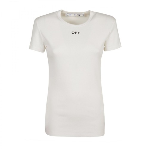 Off White, Logo Print Short Sleeve T-shirt Biały, female, 789.00PLN