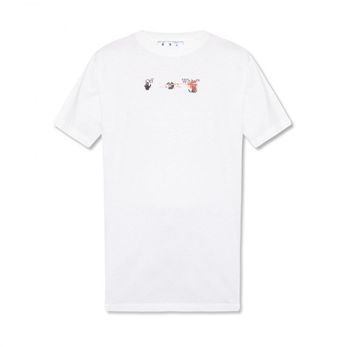 Off White, Printed T-shirt Biały, male, 1049.51PLN