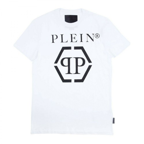 Philipp Plein, Clothing T-shirt Mtk5124 Pjy002N Biały, male, 1636.31PLN