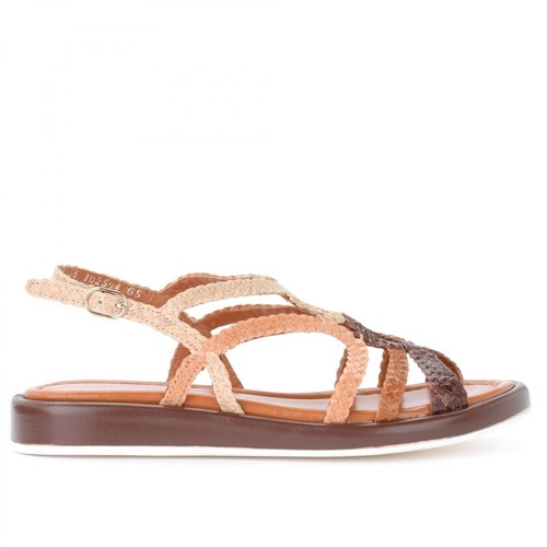 Pons Quintana, Anais sandal in woven leather Brązowy, female, 908.00PLN