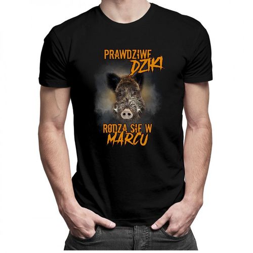 Prawdziwe dziki rodzą się w marcu – męska koszulka z nadrukiem 69.00PLN