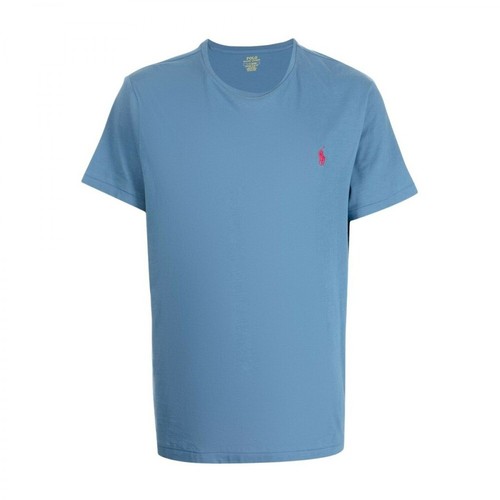 Ralph Lauren, Jersey crewneck T-shirt Niebieski, male, 279.00PLN