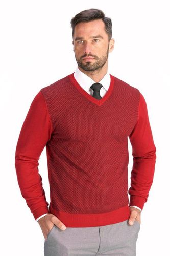 Sweter męski v-neck czerwony 169.00PLN