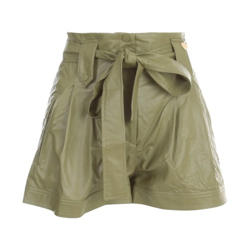 Twinset, Faux Leather Shorts W/Belt Zielony, female, 432.00PLN