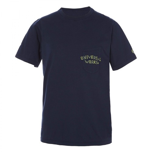 Universal Works, T-shirt Niebieski, male, 238.00PLN