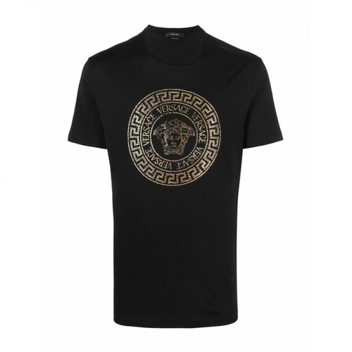 Versace, 10016191A012631B000 T-Shirt Czarny, male, 3626.00PLN