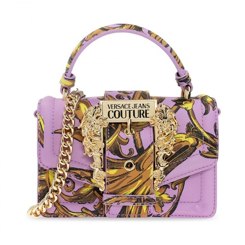 Versace Jeans Couture, Shoulder bag with decorative buckle Fioletowy, female, 798.00PLN