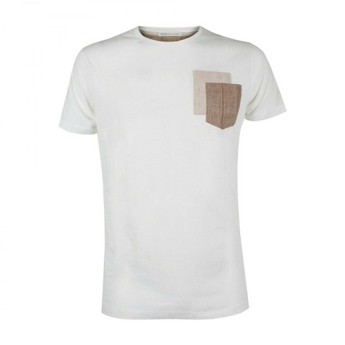 YES ZEE, T-shirt T736S100 girocollo con doppio taschino Biały, male, 149.79PLN