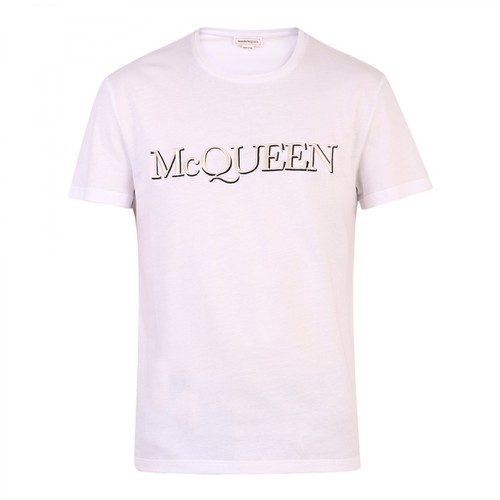 Alexander McQueen, logo print t-shirt Biały, male, 1058.00PLN