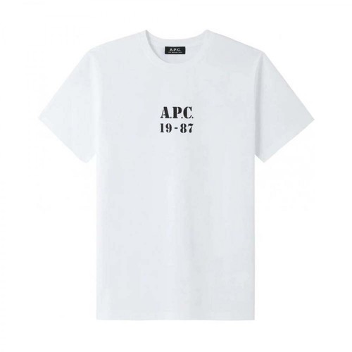 A.p.c., Stemplująca Logo T-shirt Biały, male, 401.35PLN