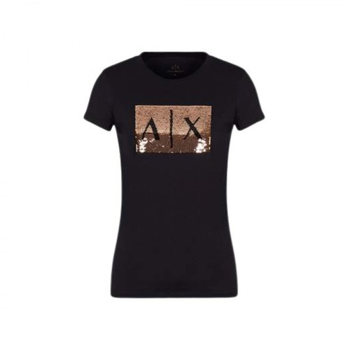 Armani Exchange, T-shirt Czarny, female, 420.97PLN