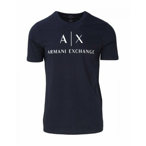 Armani Exchange, T-Shirt Niebieski, male, 334.41PLN