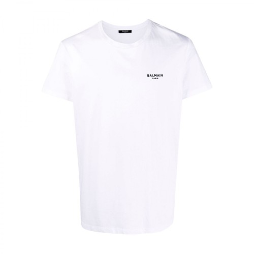 Balmain, Flock T-Shirt ECO Design Biały, male, 1274.00PLN