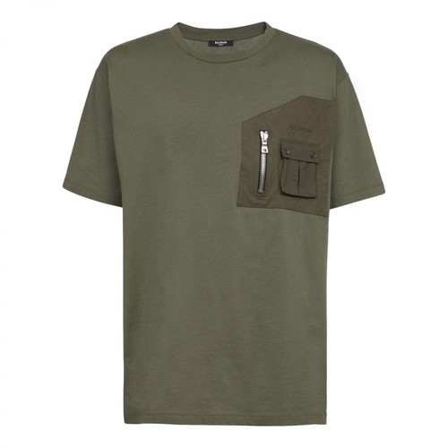 Balmain, T-shirt with pockets Zielony, male, 2258.00PLN