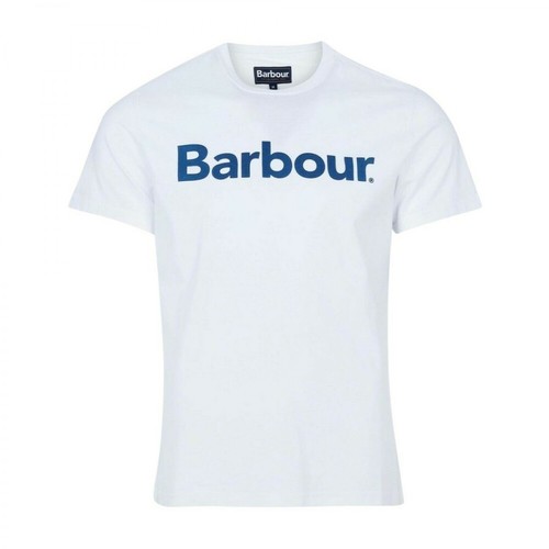 Barbour, Logo T-shirt Biały, male, 226.00PLN