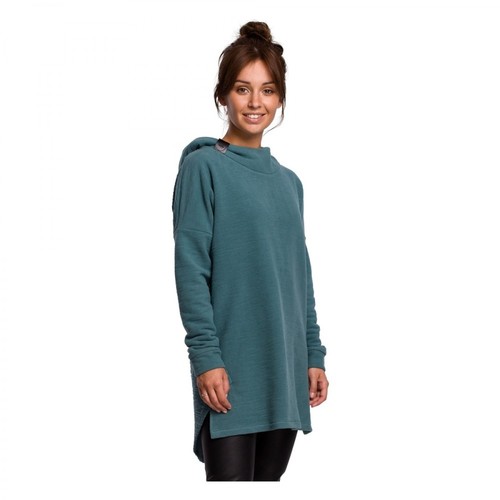 BE, Asymetryczna bluza z kapturem Zielony, female, 185.00PLN