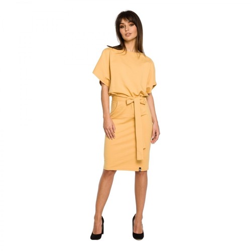 BE, Sukienka z rękawami kimono Żółty, female, 165.00PLN