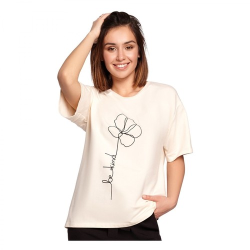 BE, T-shirt z sitodrukiem Beżowy, female, 155.00PLN