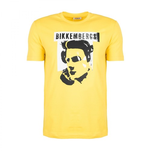 Bikkembergs, T-Shirt Żółty, male, 219.00PLN