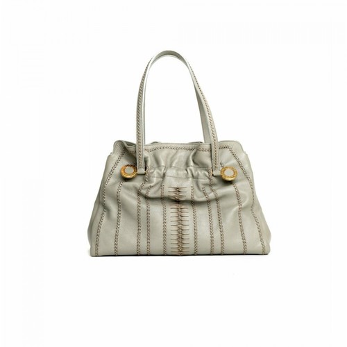 Bvlgari Vintage, Pre-owned Leather Bag Leather Szary, female, 3202.00PLN