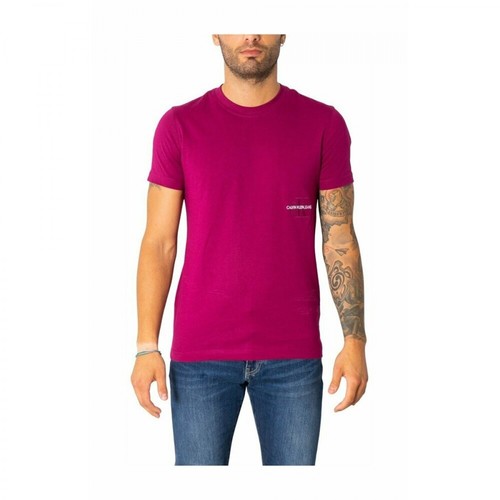Calvin Klein Jeans, T-Shirt Różowy, male, 295.07PLN