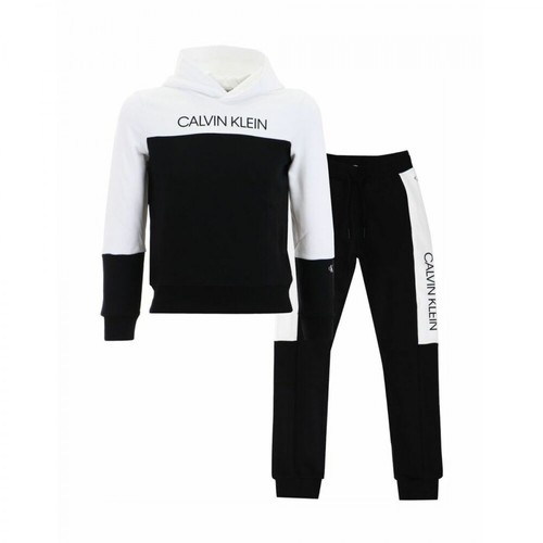 Calvin Klein Jeans, Tuta Felpa Color Block Czarny, male, 521.60PLN