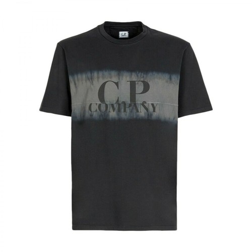 C.p. Company, Jersey Tie-Dye Logo T-Shirt Czarny, male, 684.00PLN