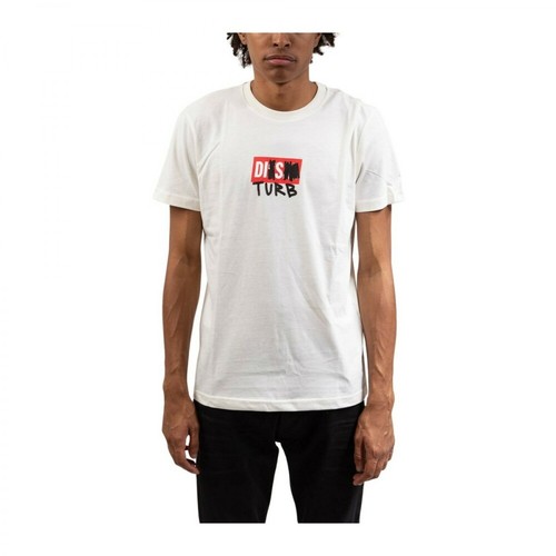 Diesel, T-shirt t-diegos in cotone Biały, male, 190.64PLN