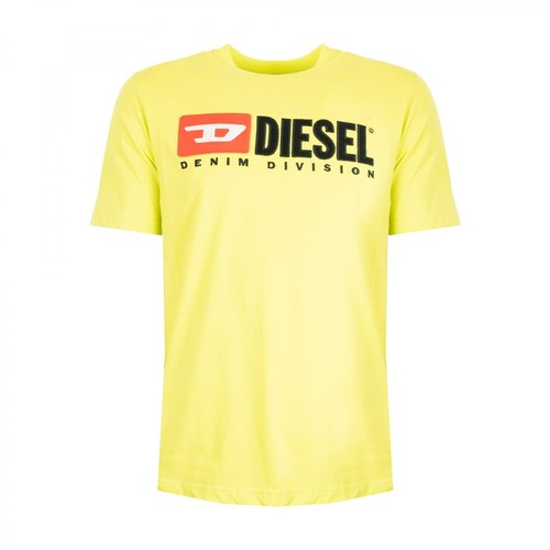 Diesel, T-shirt T-Just-Division Żółty, male, 186.00PLN