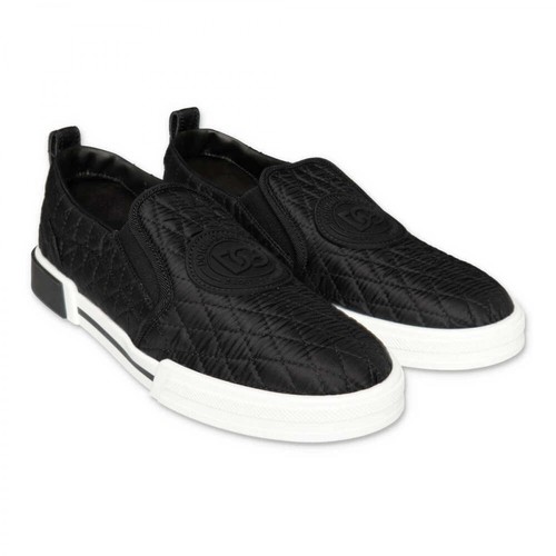 Dolce & Gabbana, Quilted nylon slip on sneakers Czarny, male, 1309.00PLN