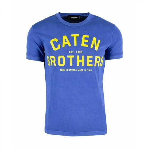 Dsquared2, Caten Brothers T-Shirt Niebieski, male, 688.50PLN