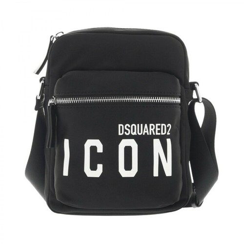 Dsquared2, Icon Crossbody Bag Czarny, female, 962.00PLN