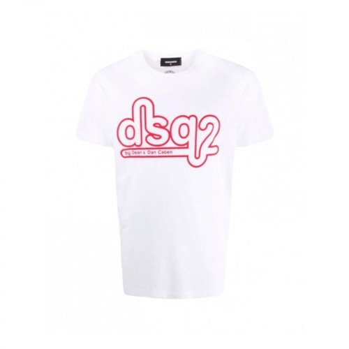 Dsquared2, Logo-Print Crew Neck T-shirt Biały, male, 767.00PLN