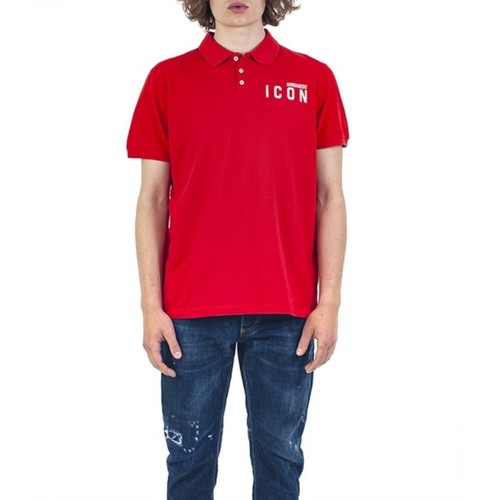 Dsquared2, Polo T-shirt Icon Czerwony, male, 1159.00PLN